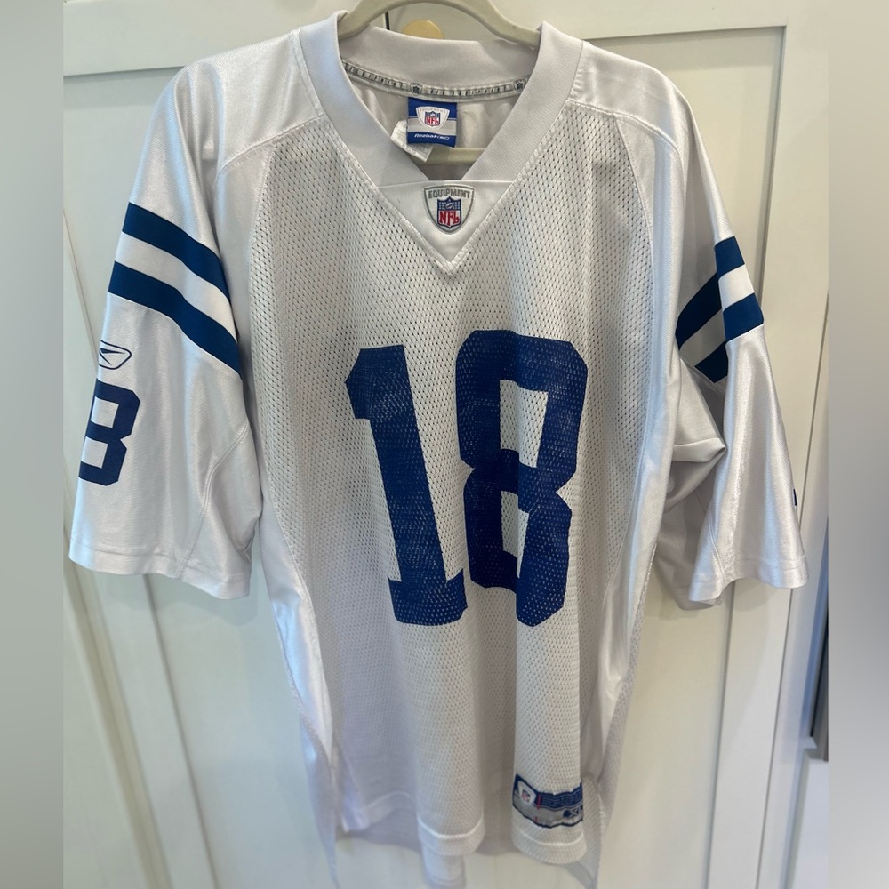 Reebok NFL Players White Jersey Indianapolis Colts #18 Peyton Manning Men’s XL - Picture 2 of 6
